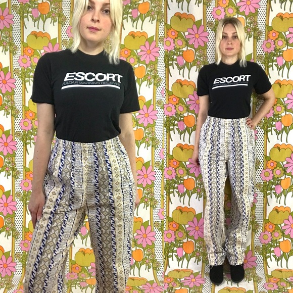 Vintage Denim - Vintage 80s tribal geo print jeans harem pants S/M